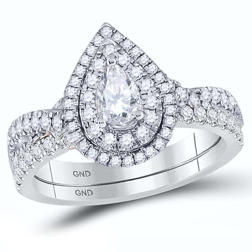 Bellissimo 1ctw Certified Diamond Double Halo Bridal Set