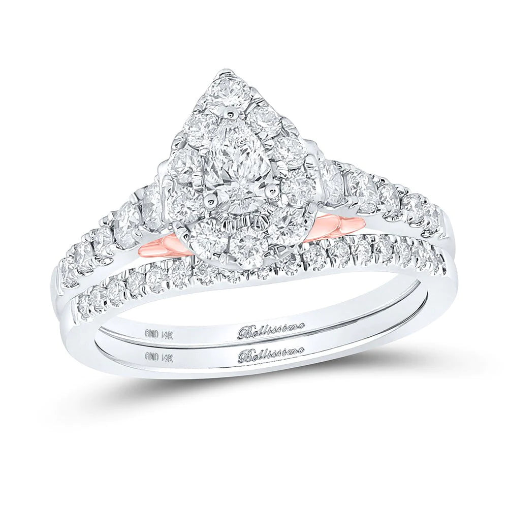 Bellissimo 1ctw Certified Diamond Halo Bridal Set