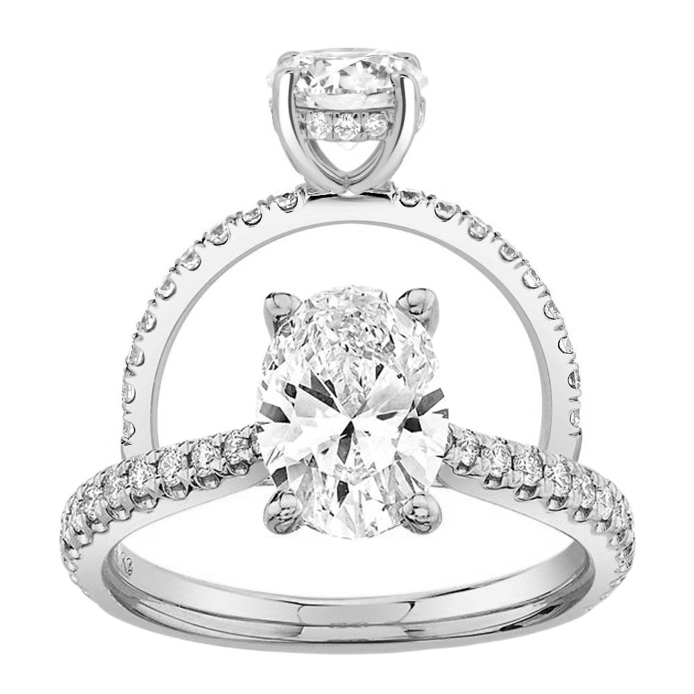 1.1ctw Certified Lab Grown Diamond Hidden Halo Engagement Ring