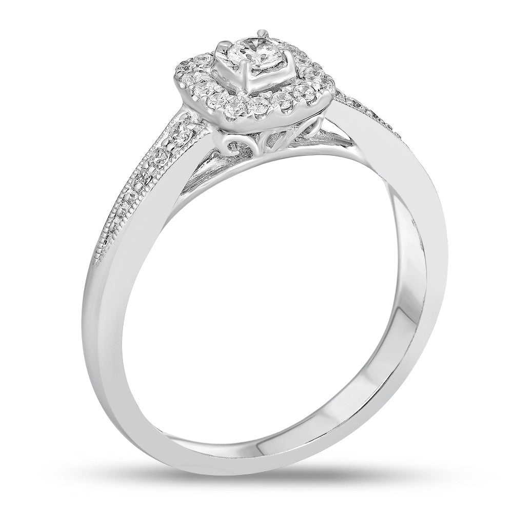 1/4ctw Diamond Halo Ring