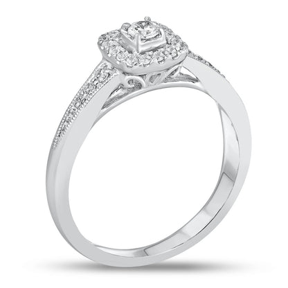 1/4ctw Diamond Halo Ring