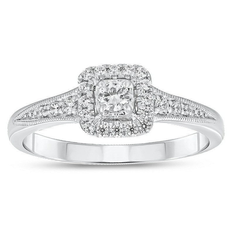 1/4ctw Diamond Halo Ring