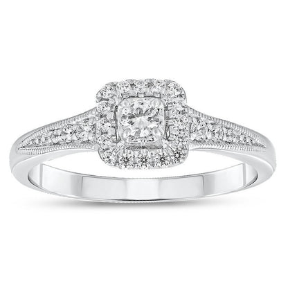 1/4ctw Diamond Halo Ring