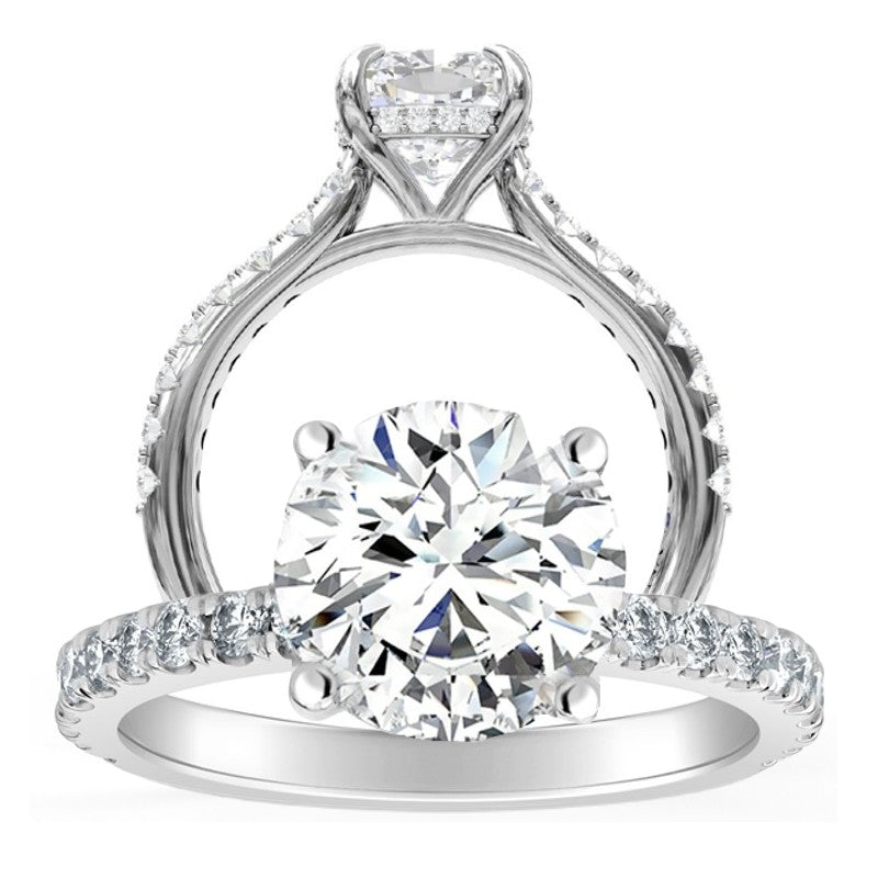 3-3/8ctw Certified Lab Grown Diamond Hidden Halo Engagement Ring