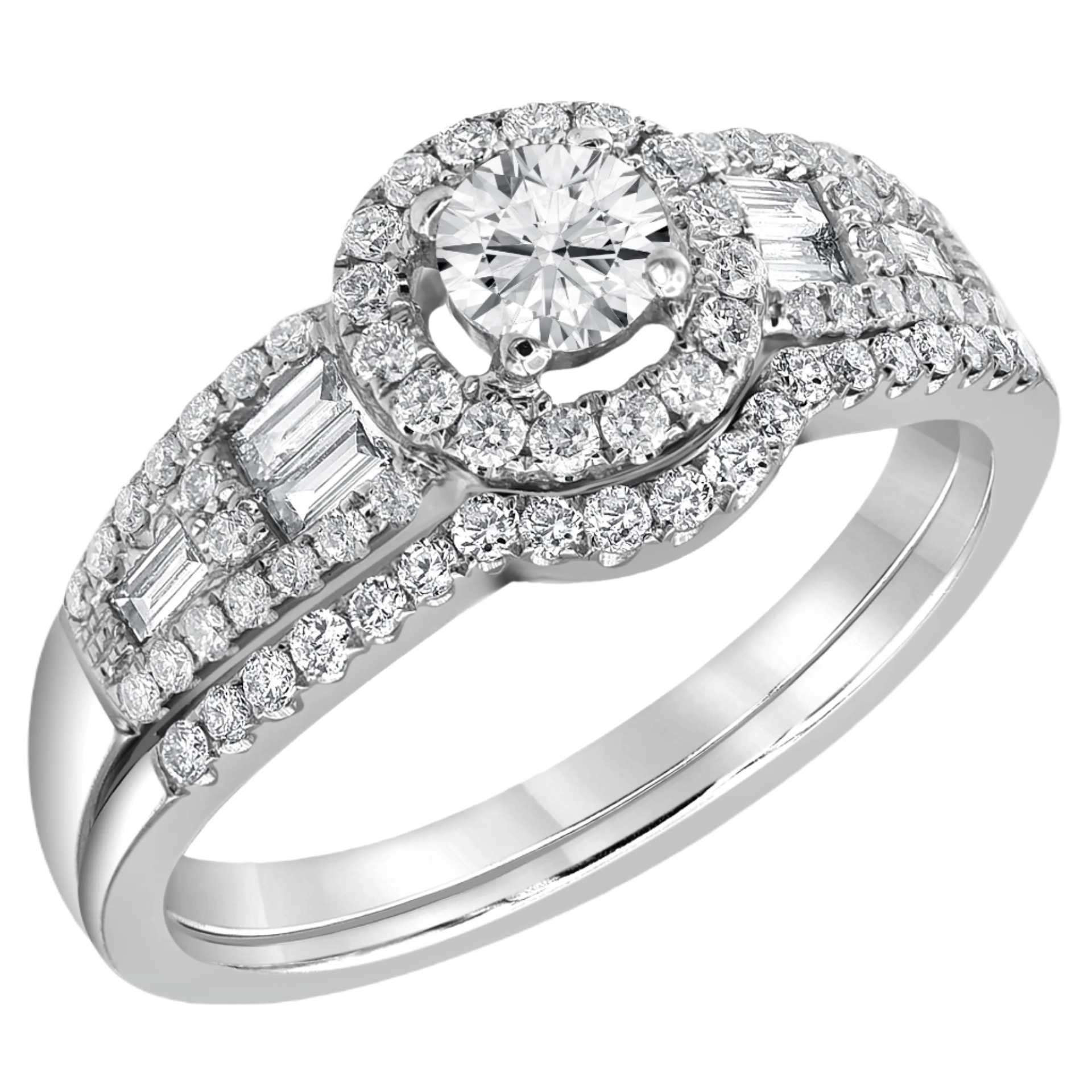 1ctw Diamond Halo Bridal Set