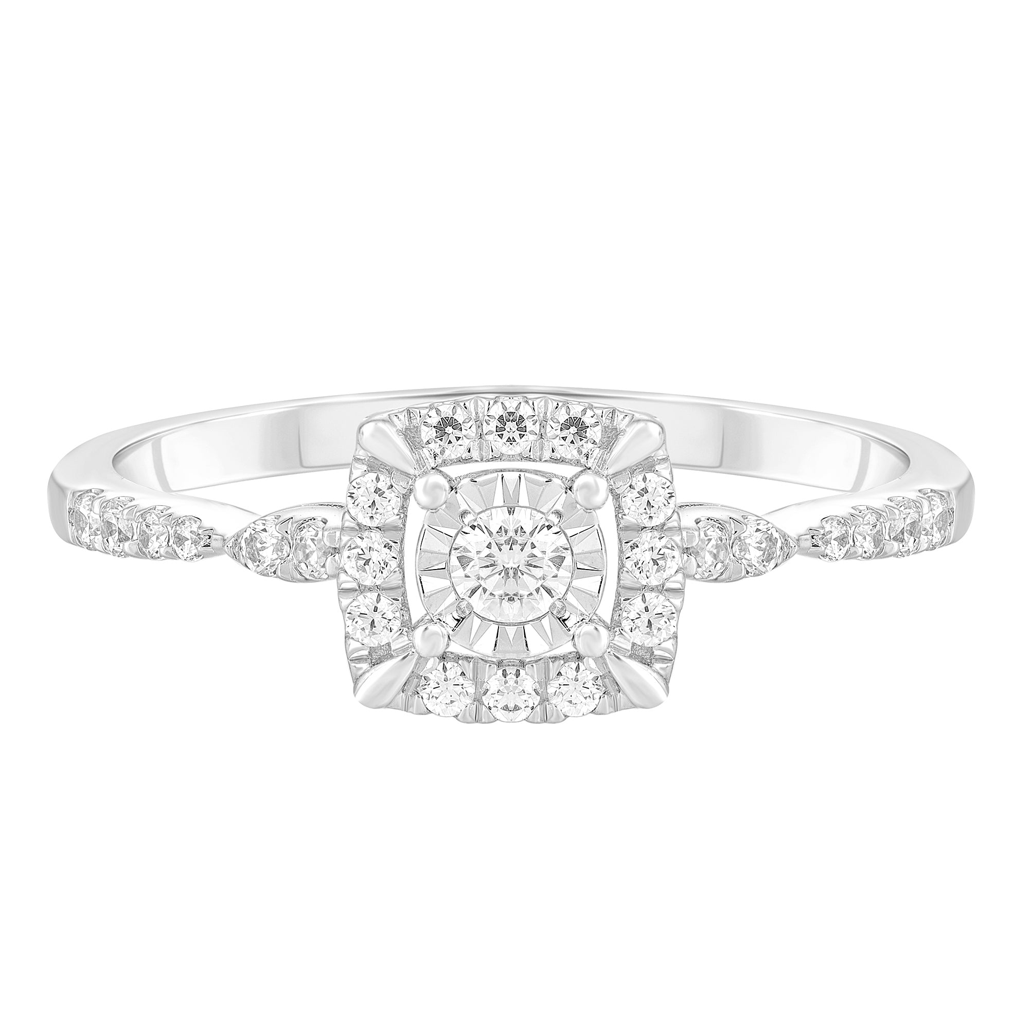 1/4ctw Diamond Halo Ring