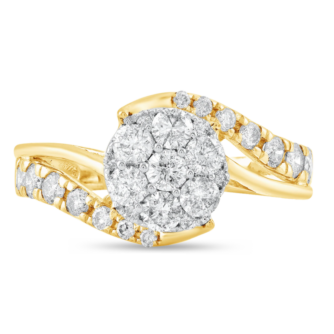 1ctw 7 Diamond Cluster Ring