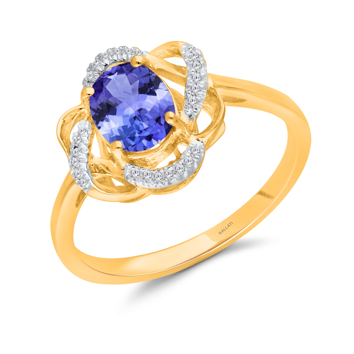 Kallati Tanzanite Diamond Wrap Halo Ring