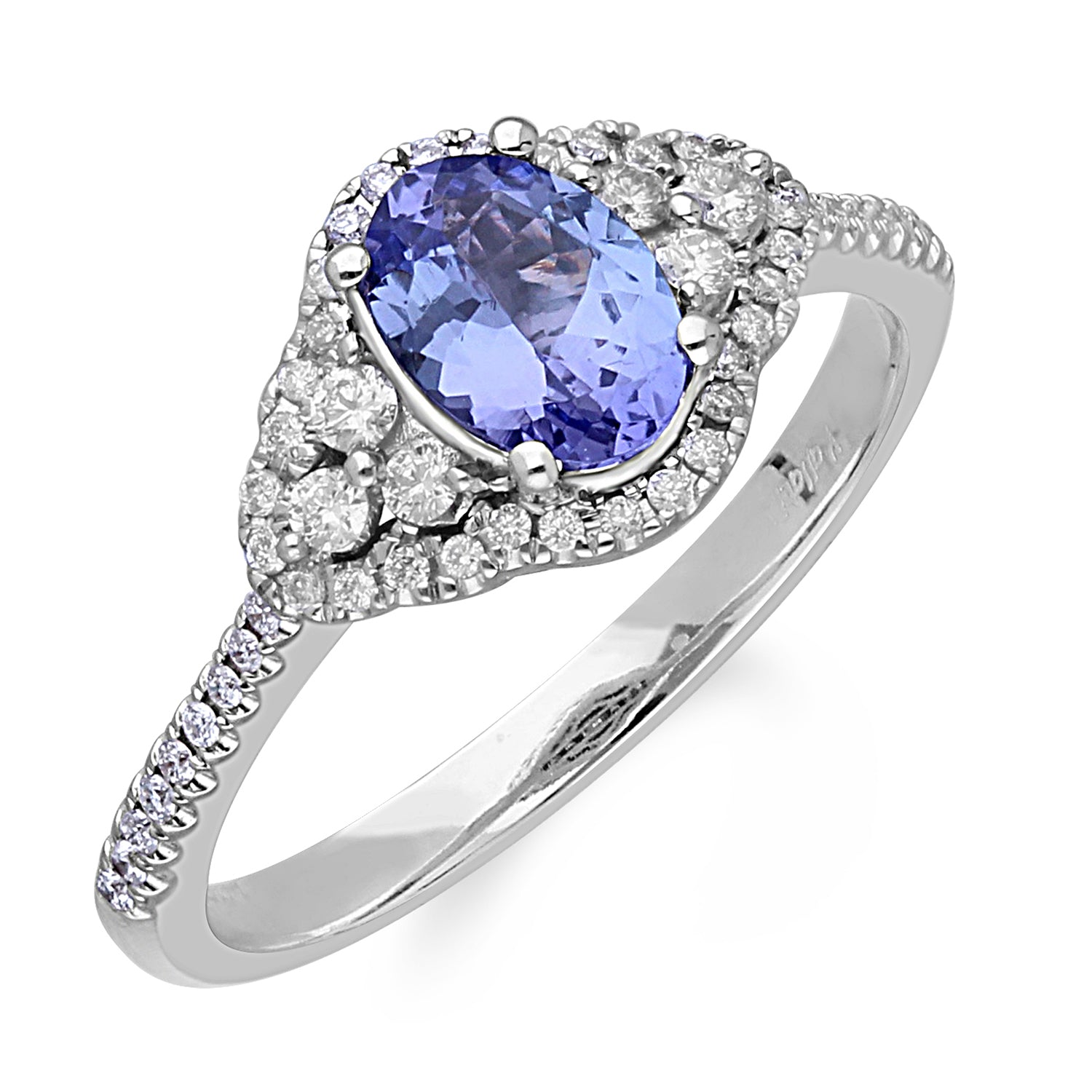 Kallati Tanzanite Diamond Halo Ring