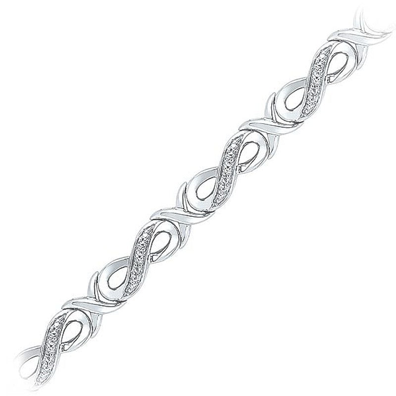 .05ctw Diamond XO Infinity Bracelet