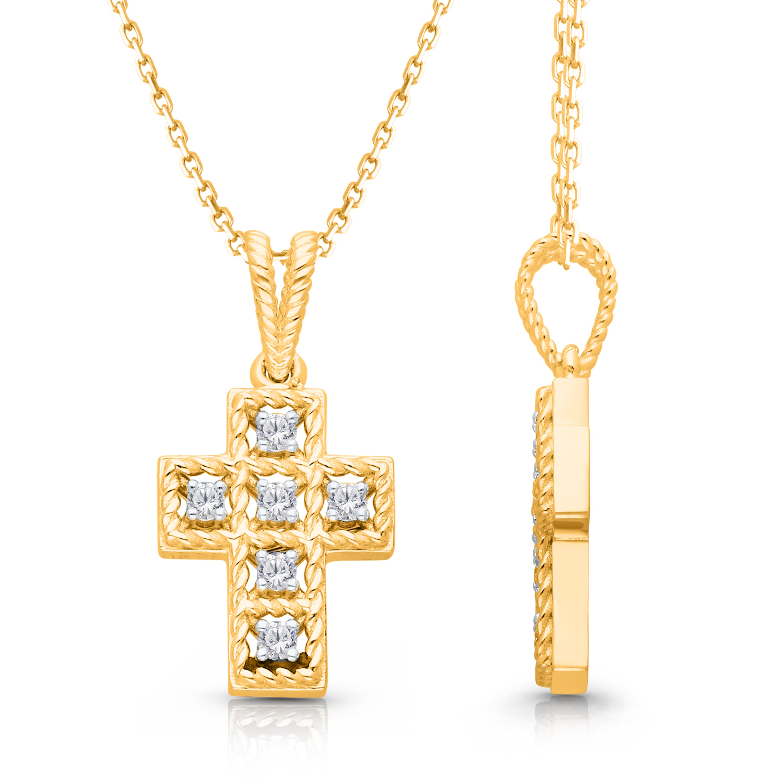 Kallati .10ctw Lab Grown Diamond Cross Pendant