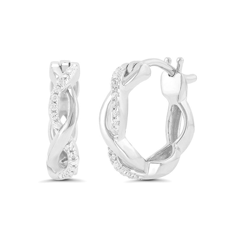 .05ctw Diamond Infinity Hoop Earrings