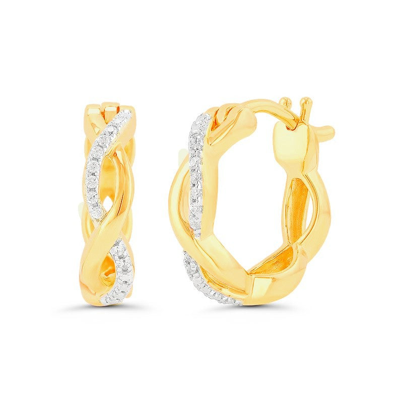 .05ctw Diamond Infinity Hoop Earrings