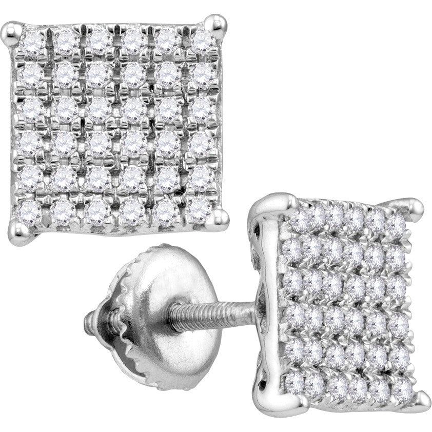 1/4ctw Diamond Cluster Earrings