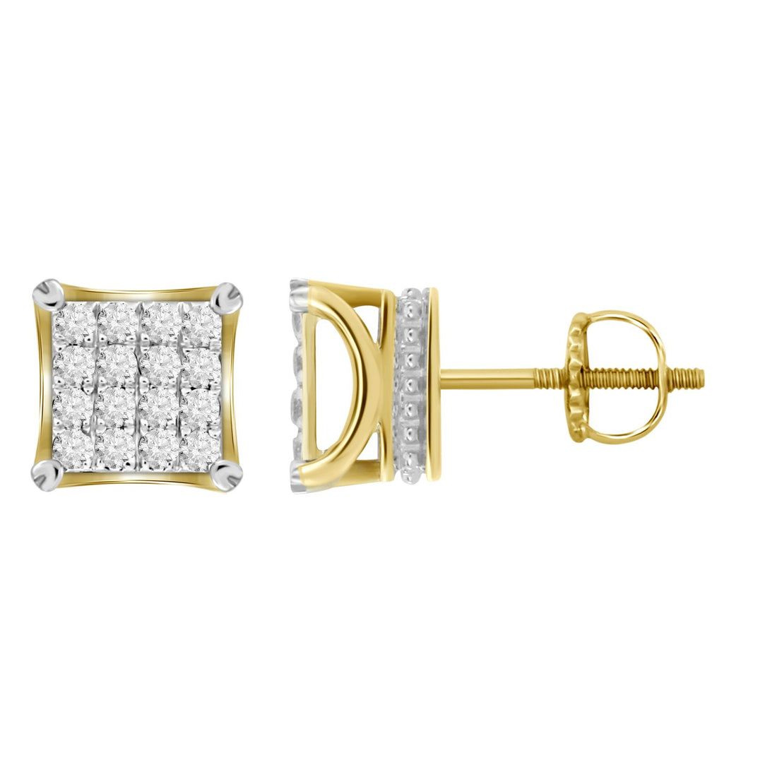 1/2ctw Diamond Cluster Earrings