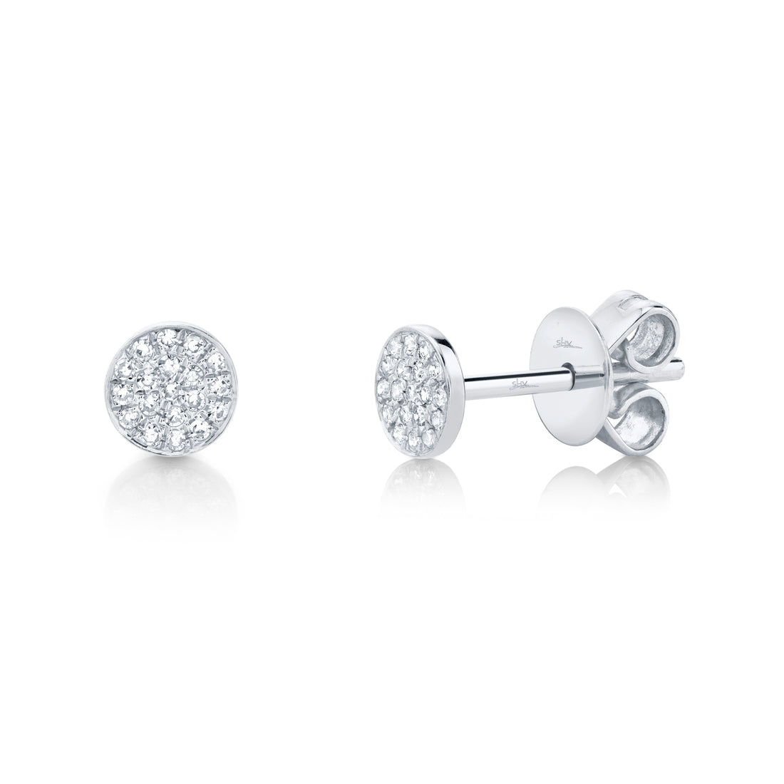 Shy Creation .07ctw Diamond Pave Stud Earrings