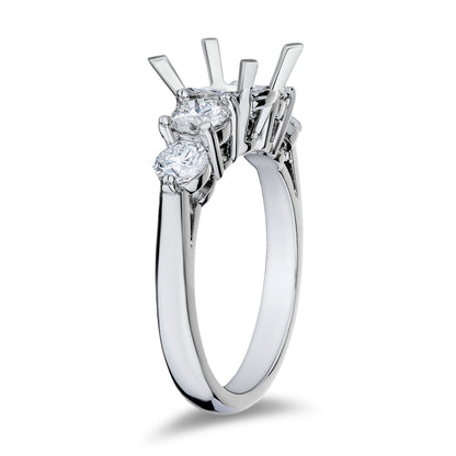 1.12ctw Five Stone Semi Mount Platinum Engagement Ring