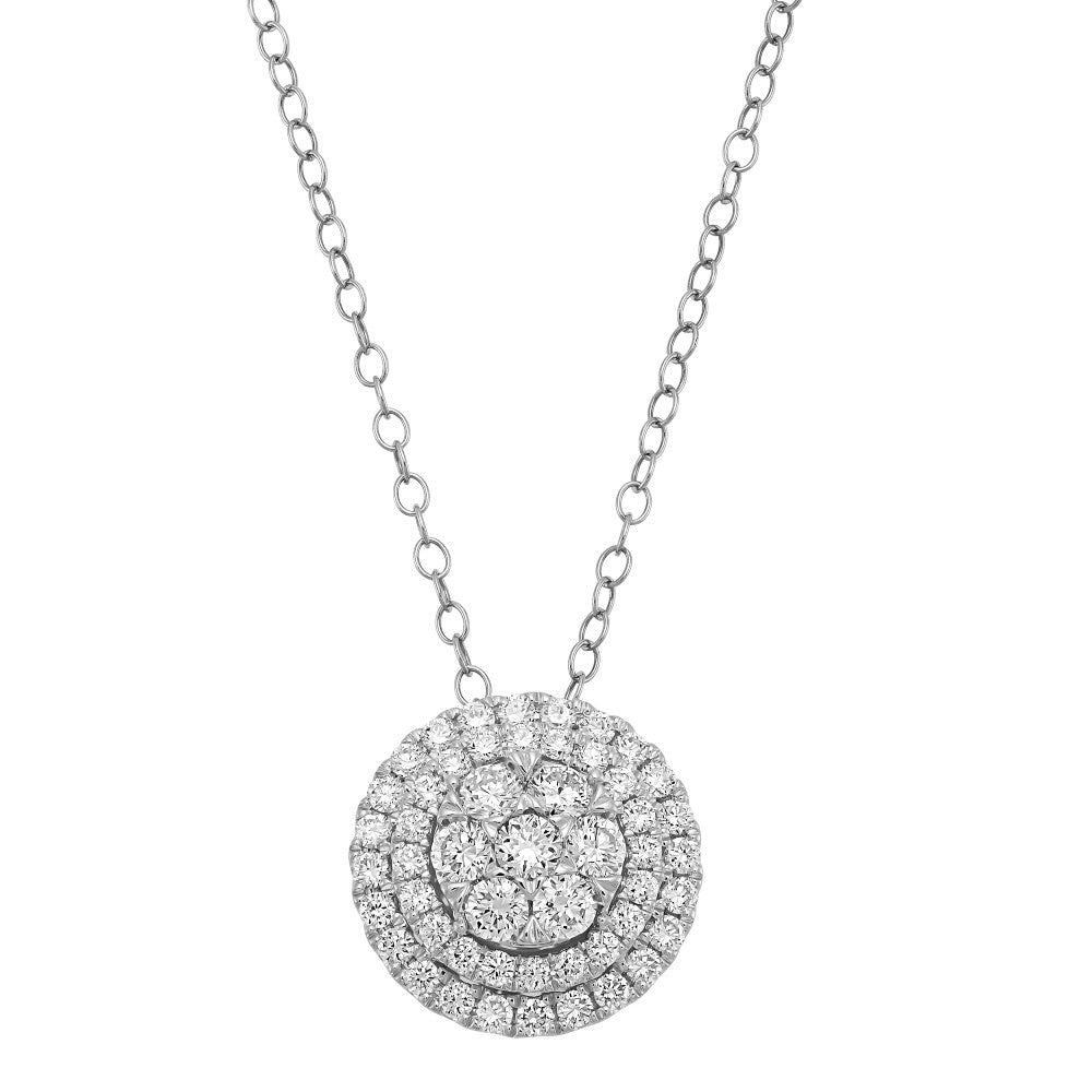 1ctw Lab Grown Diamond Double Halo Pendant