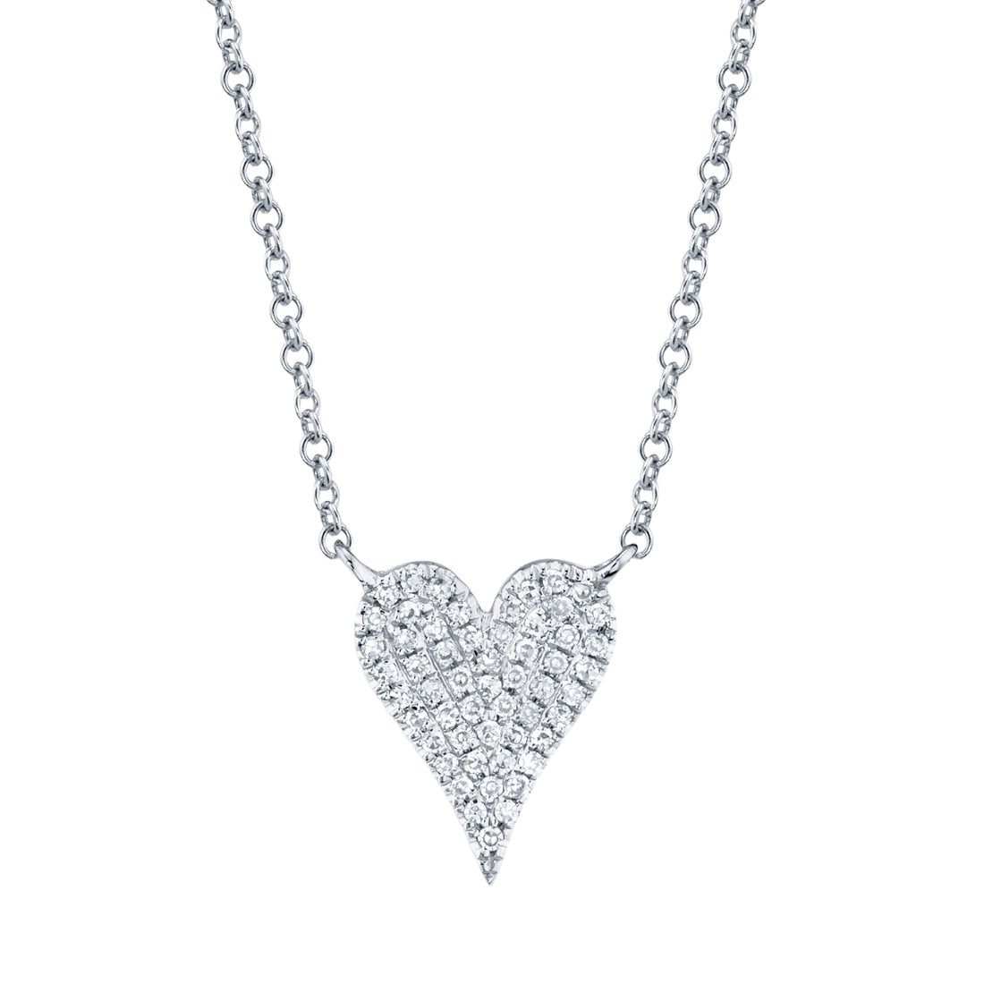 Shy Creation .11ctw Diamond Pave Heart Necklace