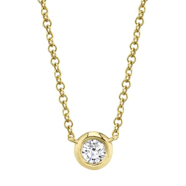 Shy Creation .20ctw Diamond Bezel Necklace