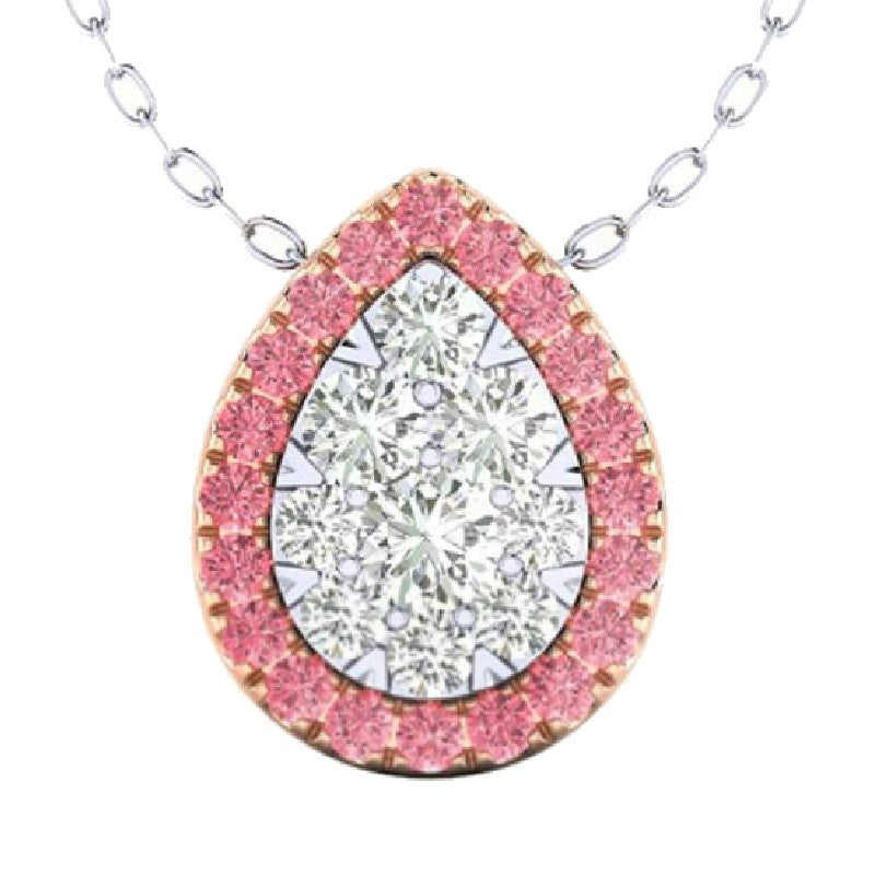 1/2ctw Pink &amp; White Lab Grown Diamond Pendant