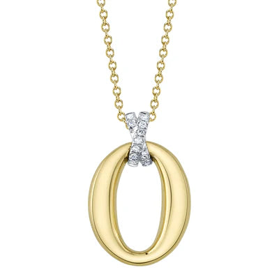 Shy Creation .04ctw Diamond Oval Pendant