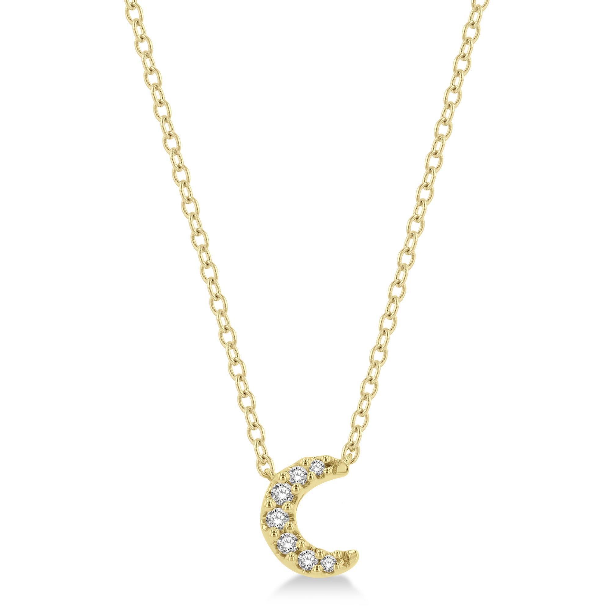 Ashi .06ctw Diamond Crescent Moon Necklace