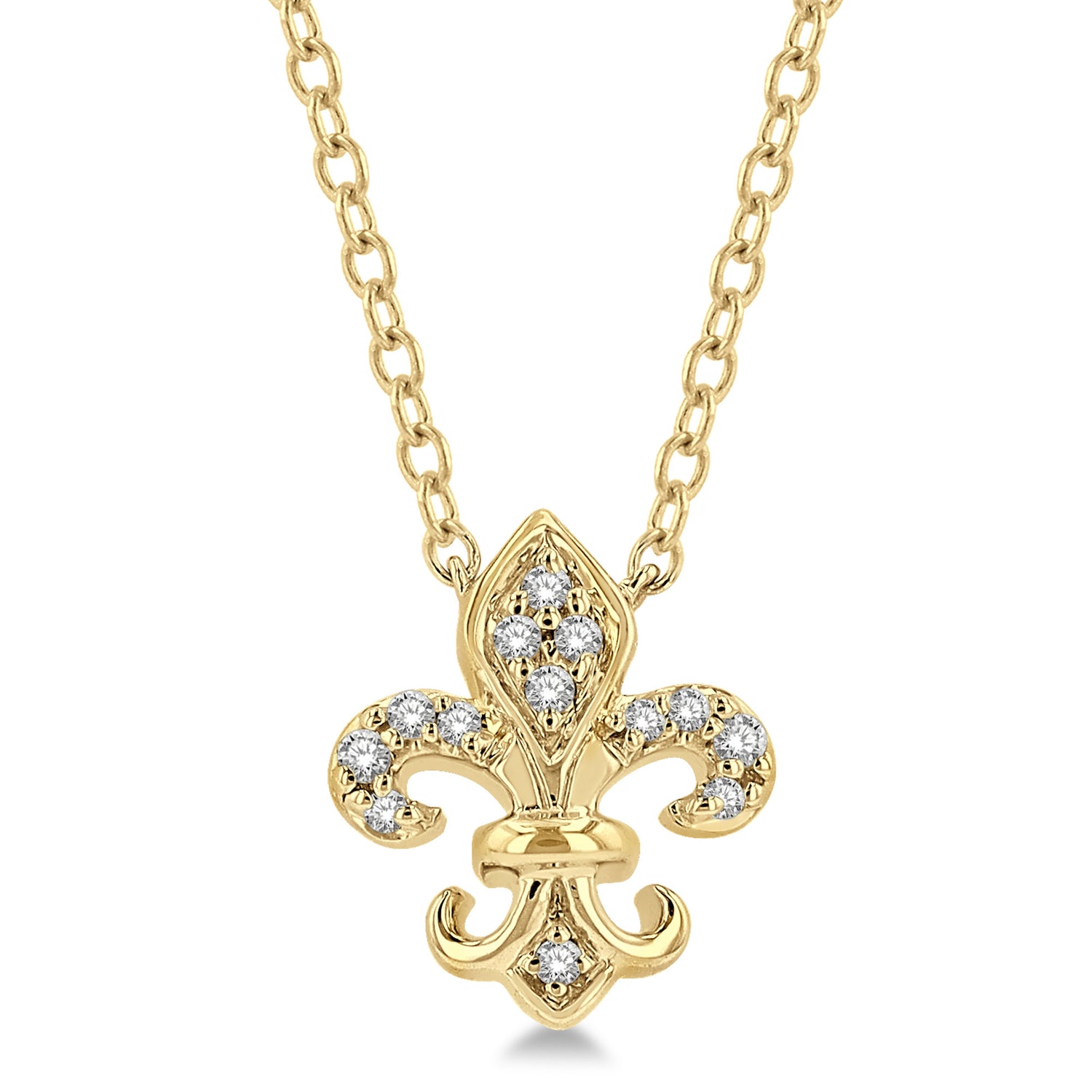 Ashi .05ctw Diamond Fleur-de-lis Necklace