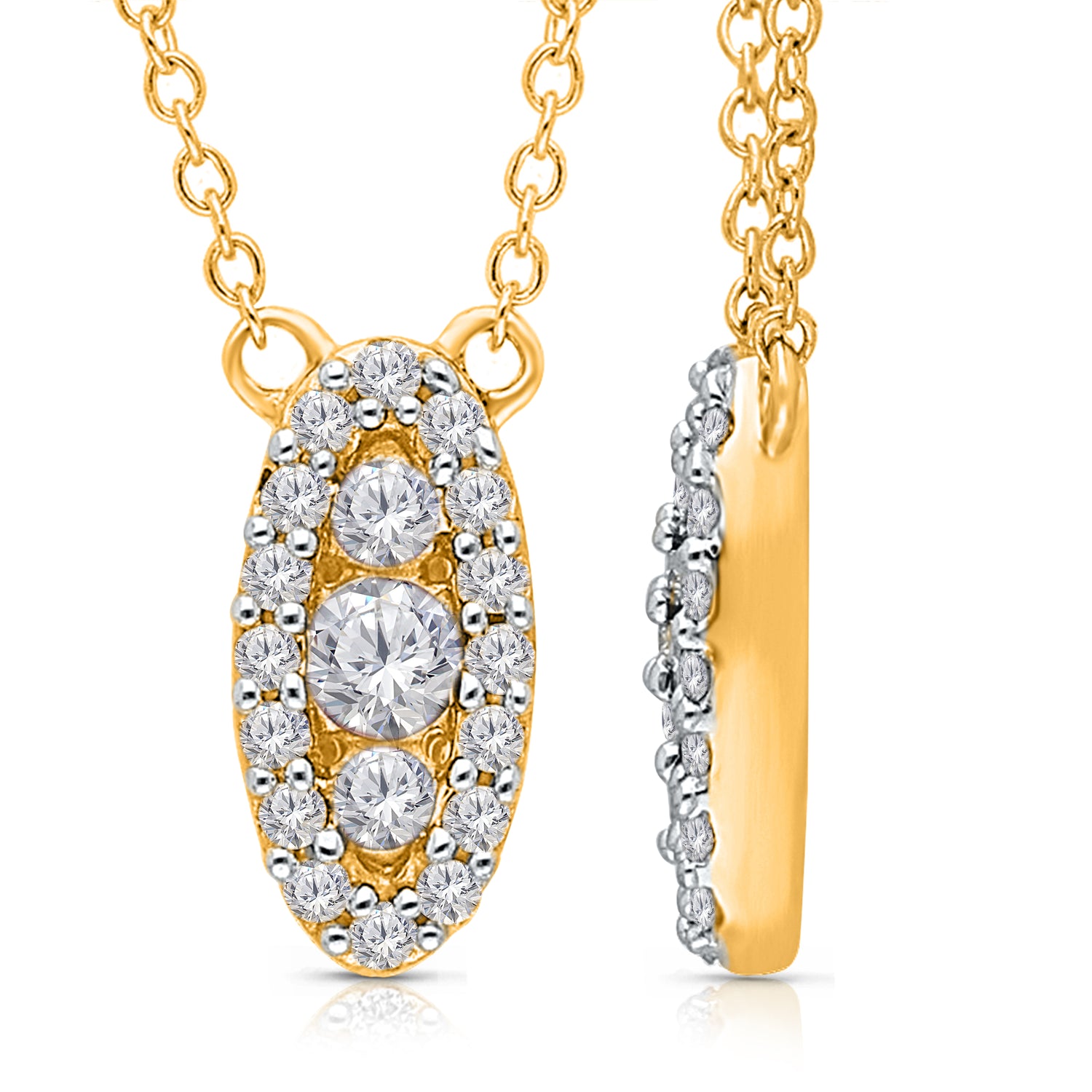 Kallati .30ctw Lab Grown Diamond Halo Necklace