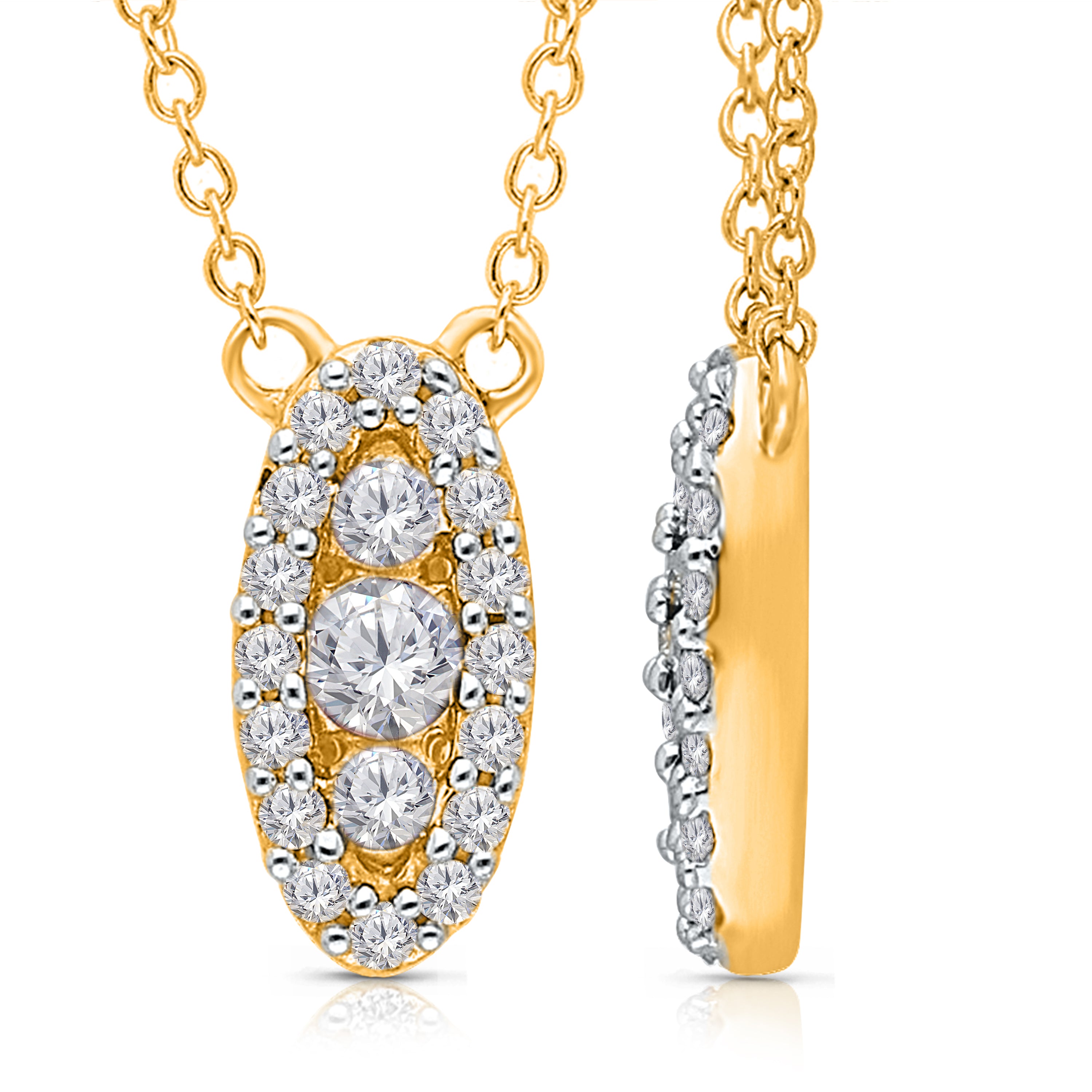 Kallati .30ctw Lab Grown Diamond Halo Necklace