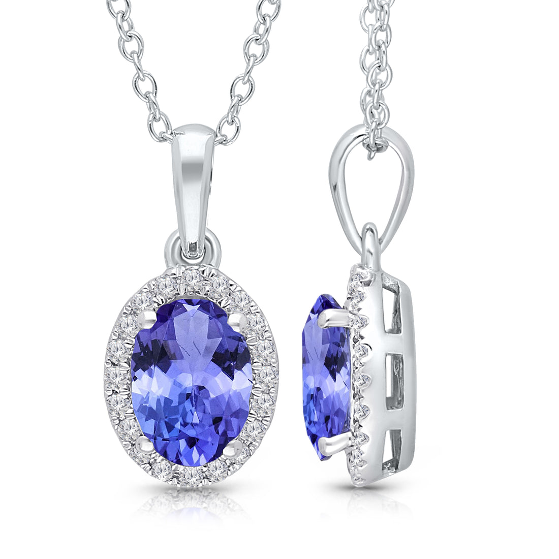 Kallati Tanzanite Diamond Halo Pendant