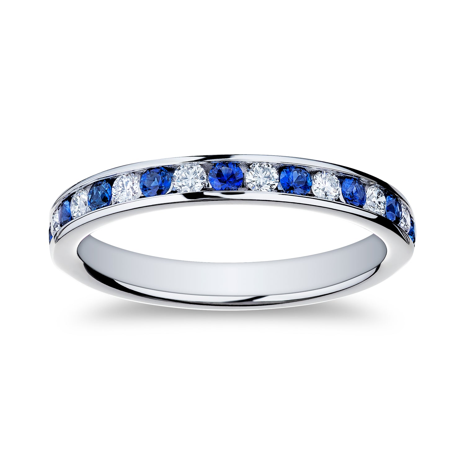 .58ctw Diamond Sapphire Platinum Band