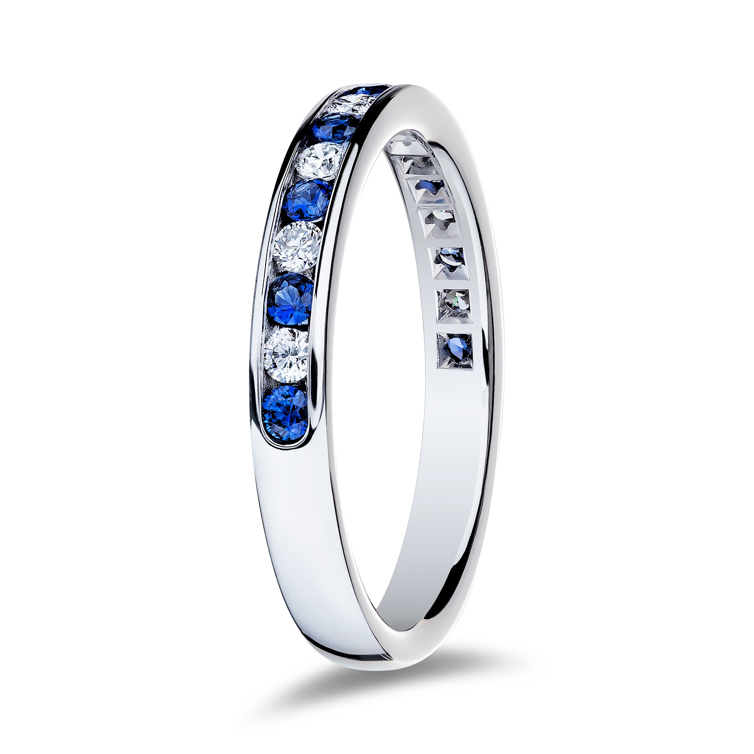 .58ctw Diamond Sapphire Platinum Band