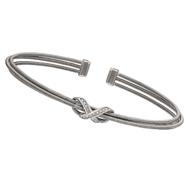 Bella Cavo Diamond &quot;X&quot; Cuff Bracelet