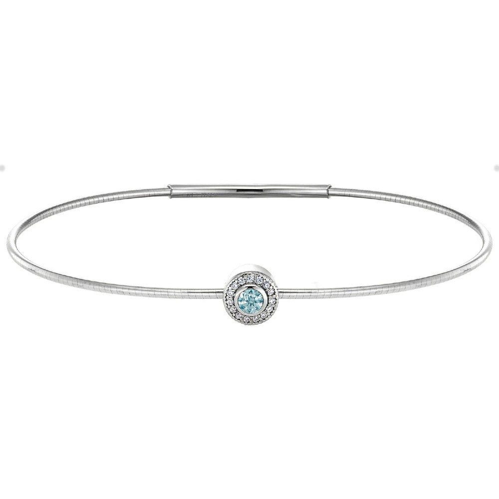 Birth Gems Aquamarine Bangle