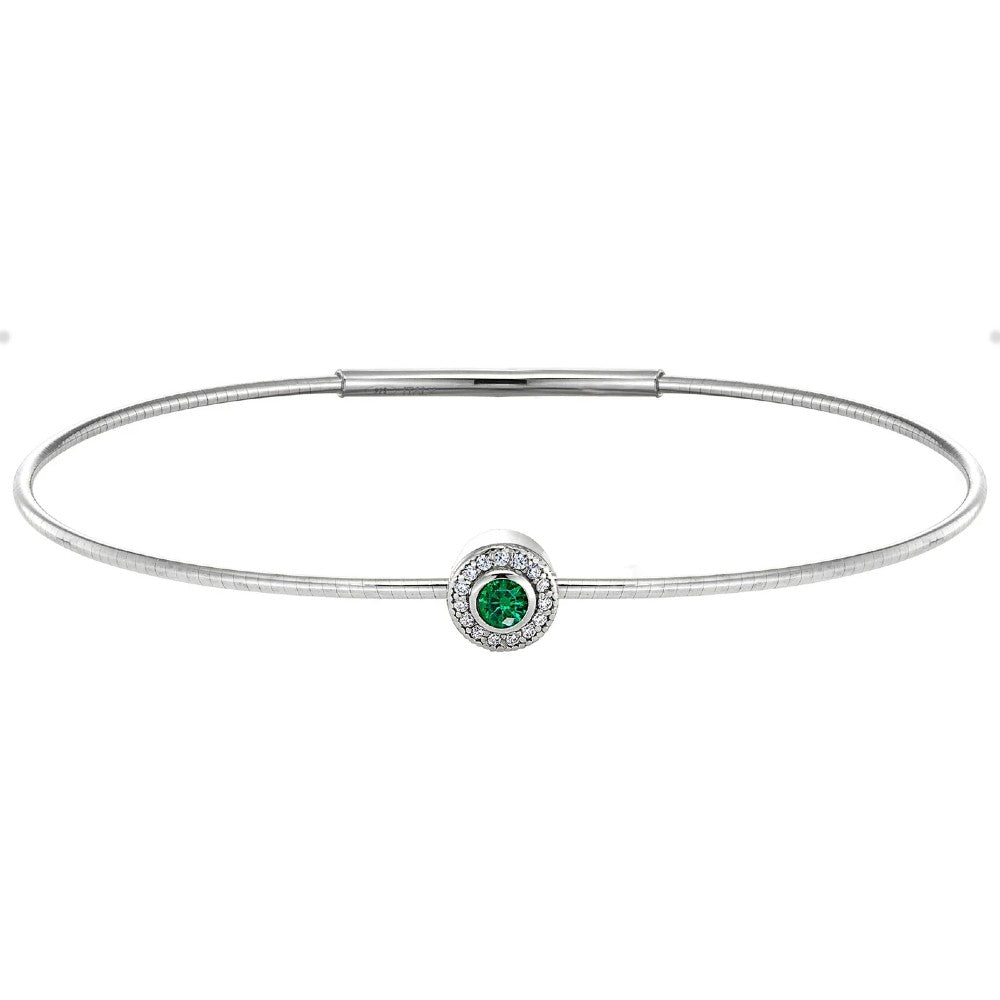 Birth Gems Emerald Bangle