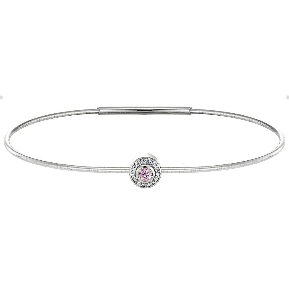 Birth Gems Pink Sapphire Bangle