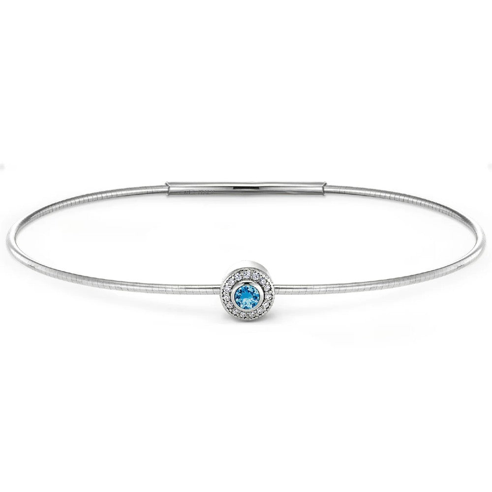 Birth Gems Blue Topaz Bangle