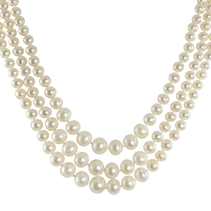 Grand Three Strand Freshwater Pearl Necklace