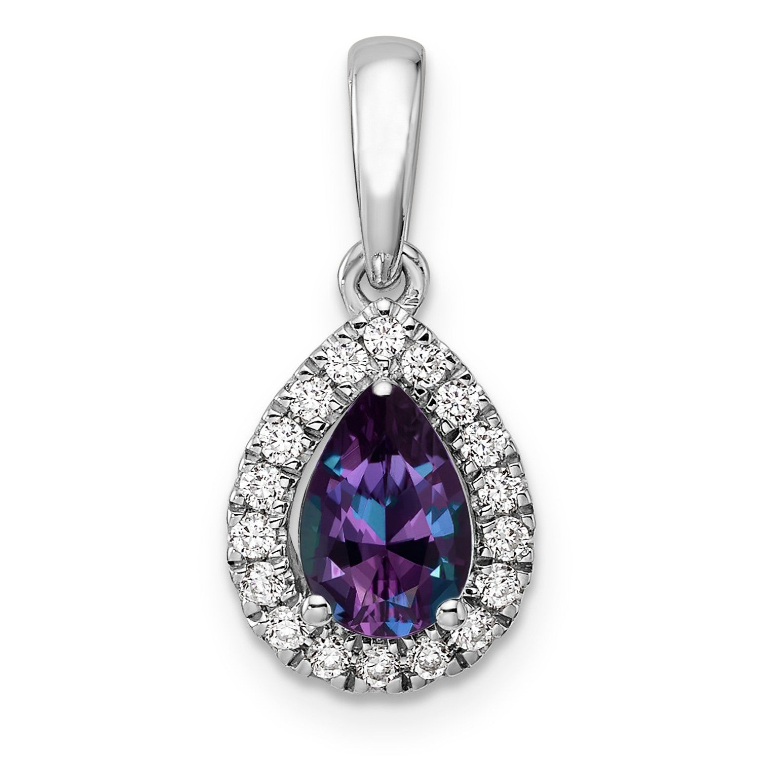 Alexandrite Diamond Halo Pendant