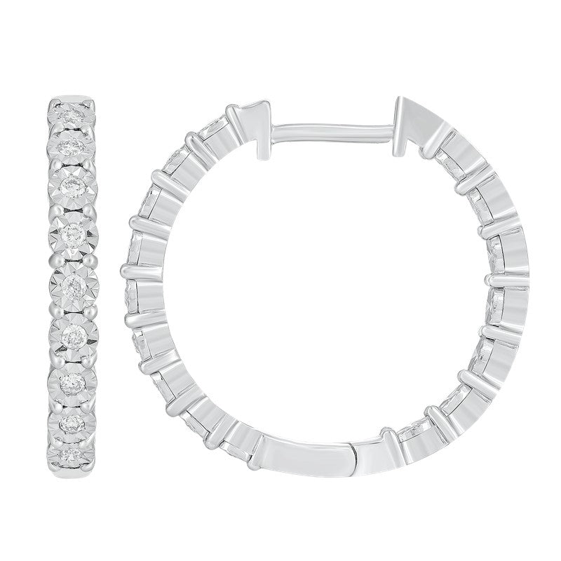 1/4ctw Diamond Hoop Earrings