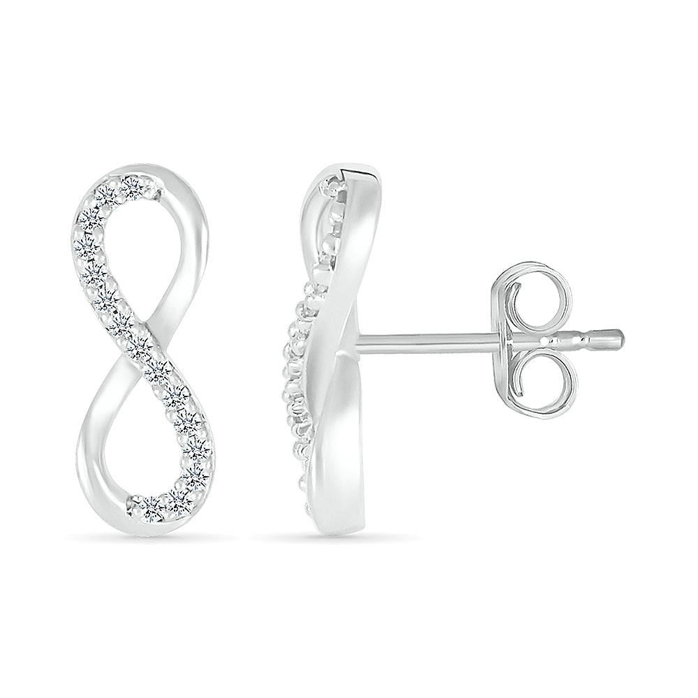 .06ctw Diamond Infinity Stud Earrings