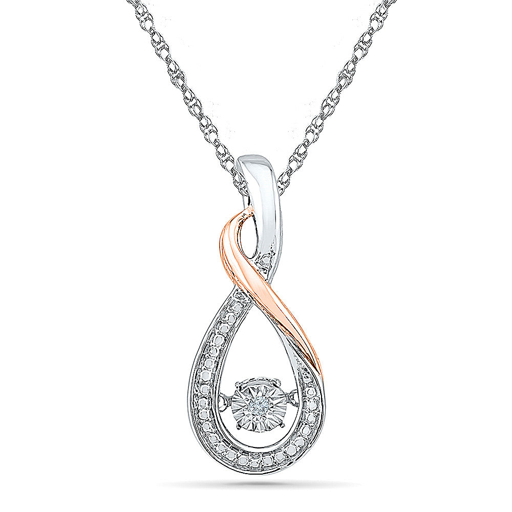 .01ct Dancing Diamond Heartbeat Pendant