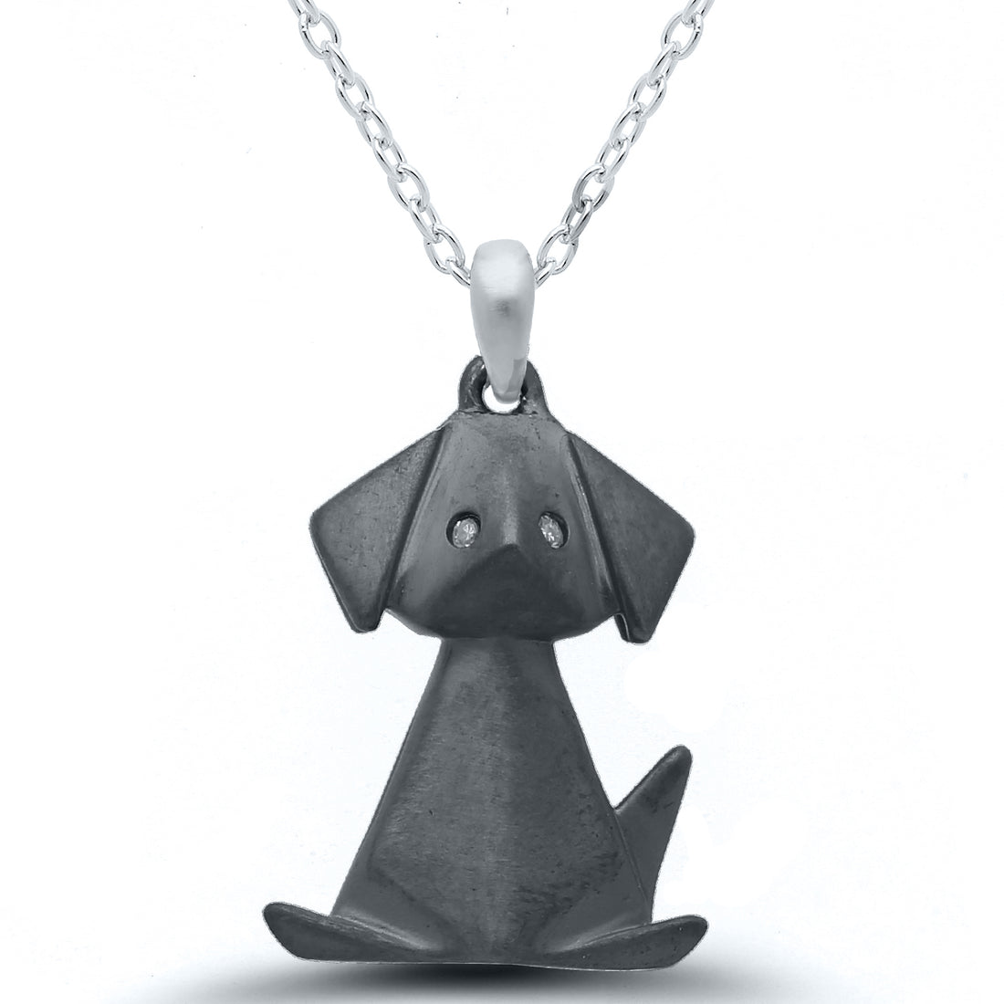 Origami Black Dog Pendant