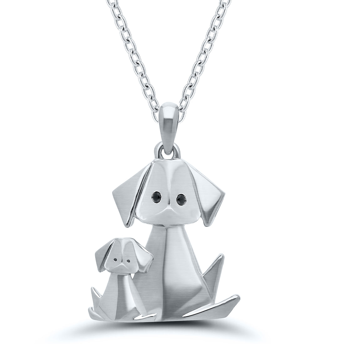 Origami Dog &amp; Puppy Pendant