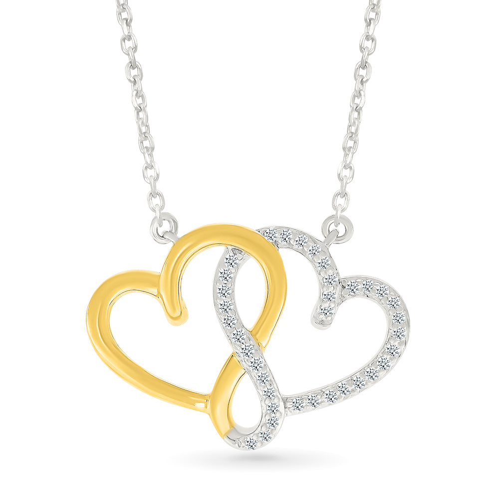 .13ctw Double Heart Diamond Necklace