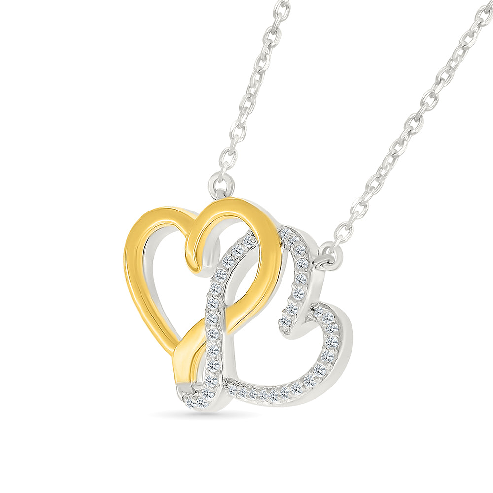 .13ctw Double Heart Diamond Necklace