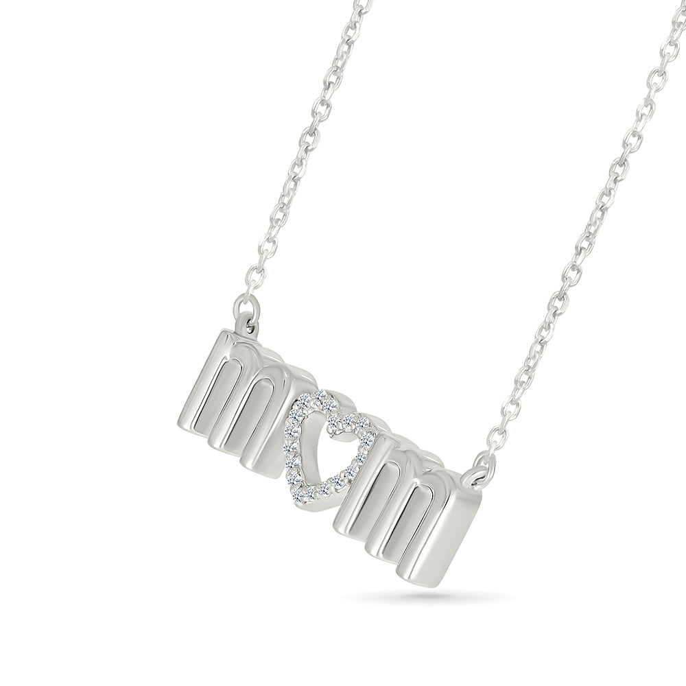 .05ctw Diamond &quot;mom&quot; Necklace