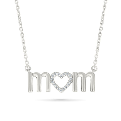 .05ctw Diamond &quot;mom&quot; Necklace