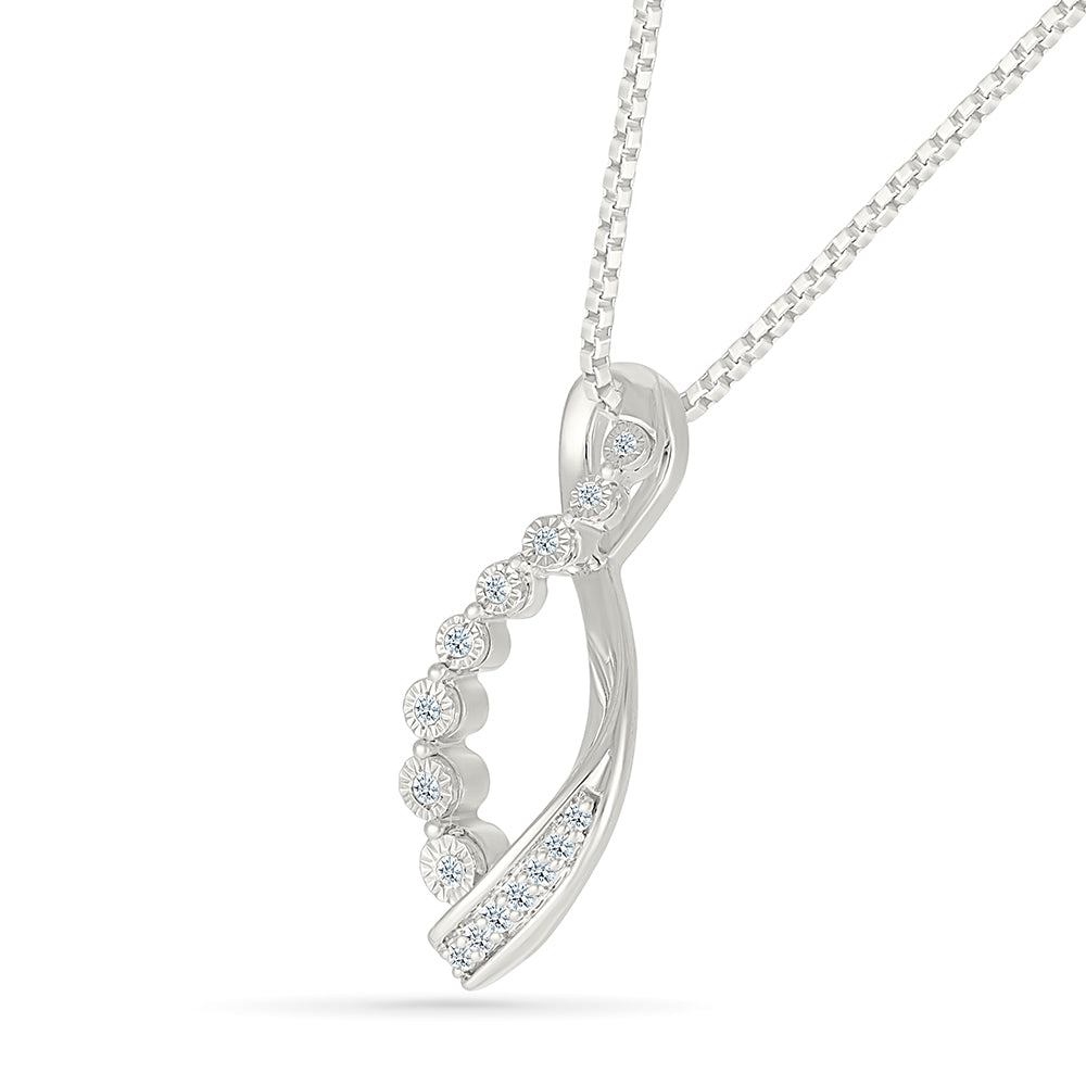 .10ctw Diamond Ribbon Pendant